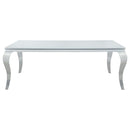 Carone - Dining Table Base, Box 3 of 3 - White And Chrome