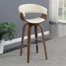Zion - Swivel Bar Stool-Seat, Box 1 of 2 - Walnut And Ecru