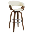 Zion - Swivel Bar Stool-Seat, Box 1 of 2 - Walnut And Ecru