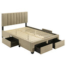 Wheatland - Full Headboard, Drawers & Slats, Box 1 of 2 - Light Brown