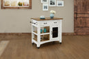 Pueblo - Kitchen Island With 1 Drawer / 1 Mesh Door - Antiqued White / Brown