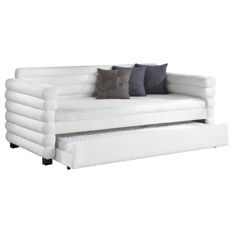 Patricia - Back Panel, Side Rails With Trundle - White