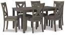 Caitbrook - RECT DRM Table Set (Set of 7) - Gray