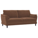 Selma - 2 Piece Velvet Upholstered Crescent Arm Sofa Set - Rust