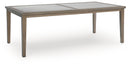 Rainier Ranch - Rectangle Dining Table With Umbrella Option - Brown / Beige