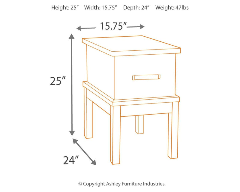 Stanah - Chair Side End Table - Brown / Beige