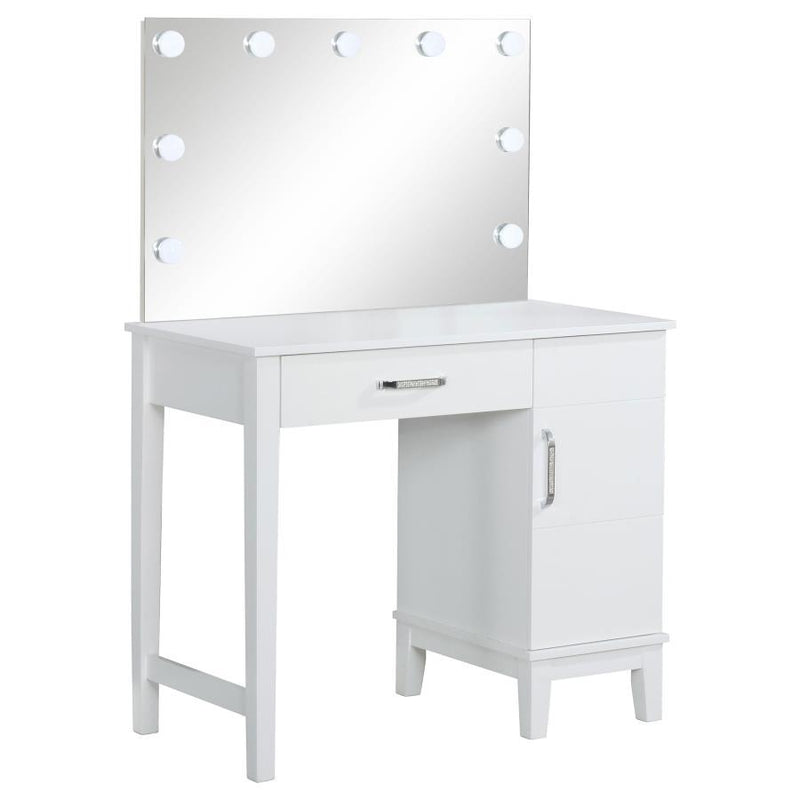 Elijah - Vanity Mirror, Box 1 of 2 - White And Dark Gray