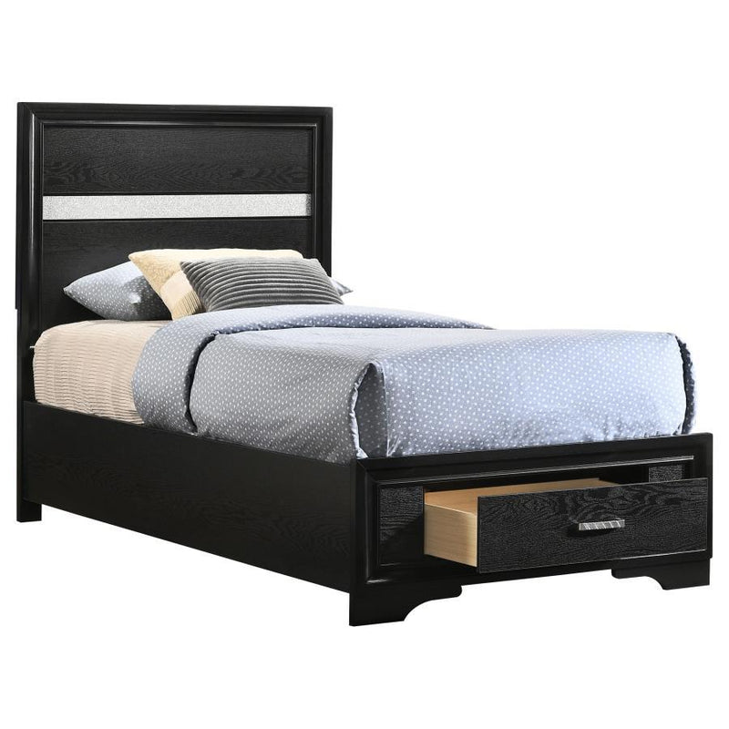 Miranda - Twin Headboard & Footboard, Box 1 of 3 - Black