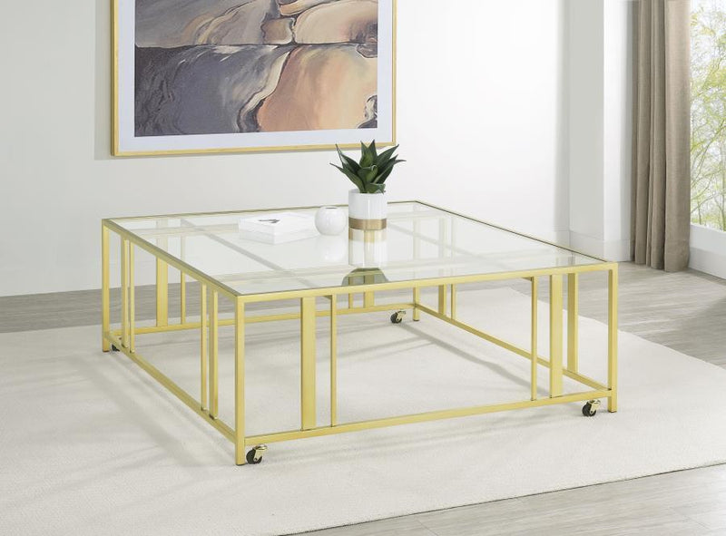 Adri - Table Base With Casters - Gold
