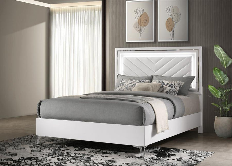 Cassia - Queen Footboard & Slats, Box 2 of 3 - White High Gloss
