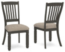 Tyler Creek - Dining UPH Side Chair (Set of 2) - Slatback - Black / Grayish Brown