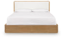 Pamaria - King Upholstered Bed - Light Brown