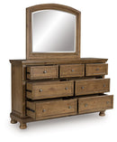Feddinger - 5 Pc. - Queen Sleigh Storage Bed, Dresser, Mirror, Chest And Nightstand - Medium Brown