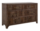 Praga - 6-Drawer Dresser - Almond / Barrel Brown