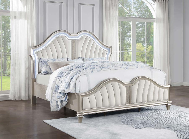 Evangeline - Queen Footboard, Box 2 of 3 - Ivory And Silver Oak