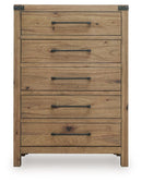 Ridgester - Five Drawer Chest - Light Brown