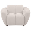 Destino - Chenille Upholstered Splayed Arm Accent Chair - Greige