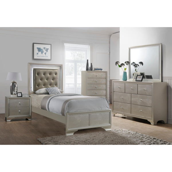 Crown Mark Lyssa B4300 7 pc Twin Panel Bedroom Set IMAGE 1