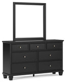 Lanolee - Dresser And Mirror - Black