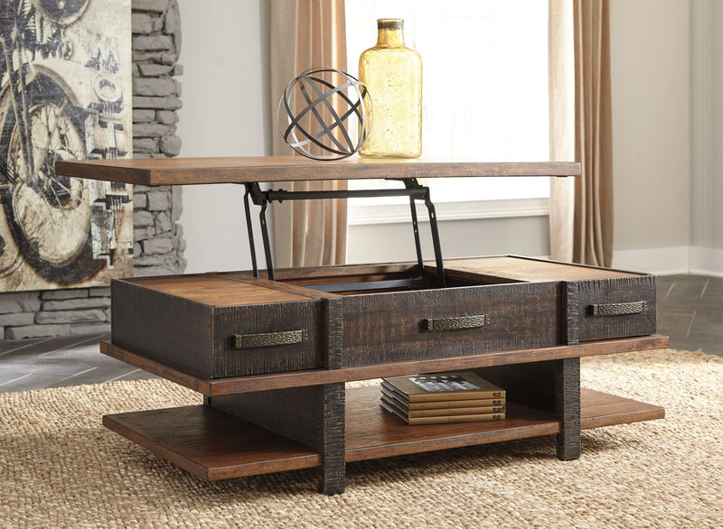 Stanah - Lift Top Cocktail Table - Brown / Beige
