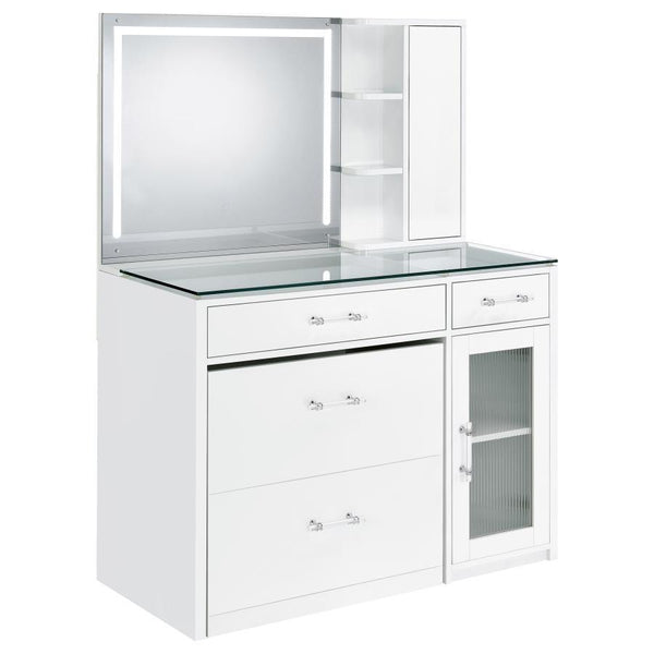 Flora - Vanity Top & Stool, Box 1 of 2 - White High Gloss