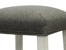 Stone - Stool With Fabric Seat - Antiqued Ivory / Weathered Gray