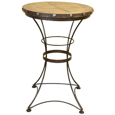 LMT Imports Round Whiskey Barrel Pub Height Dining Table with Trestle Base ZCINC-106 IMAGE 1