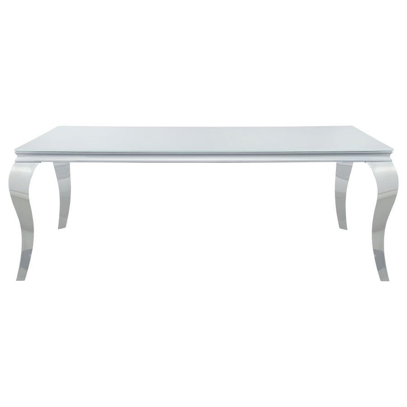 Carone - Rectangular Table Top Frame, Box 2 of 3 - White And Chrome