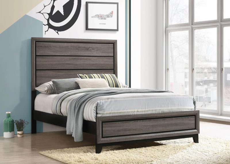 Watson - Full Headboard, Footboard & Slats, Box 1 of 2 - Gray Oak