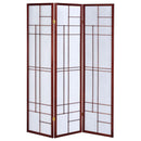 Katerina - 3-Panel Room Divider Folding Shoji Screen - Cherry