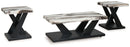 Cendill - Occasional Table Set (Set of 3) - Dark Brown / White / Black