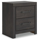 Hollivern - Two Drawer Night Stand - Dark Gray