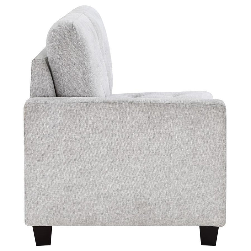 Georgina - Upholstered LAF Chair Steel - Beige