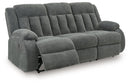 Observation - Reclining Power Sofa With Drop Down Table - Steel