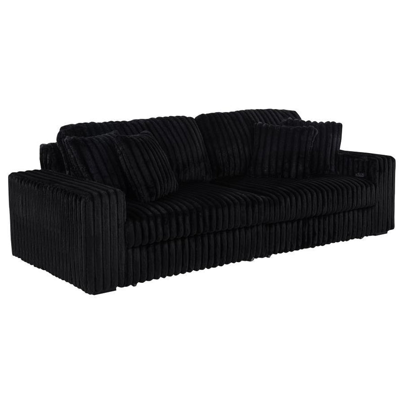 Jacana - LAF Power Sofa Chaise With 2 Piece Pillow, Box 1 of 2 - Black