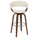 Zion - Swivel Bar Stool-Seat, Box 1 of 2 - Walnut And Ecru
