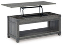 Freedan - Rect Lift Top Cocktail Table - Grayish Brown