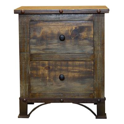 LMT Imports Urban Rustic 2-Drawer Nightstand BUR800 IMAGE 1