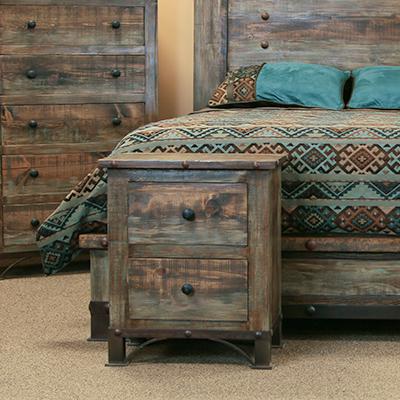 LMT Imports Urban Rustic 2-Drawer Nightstand BUR800 IMAGE 2