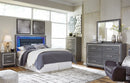 Lodanna - Queen Upholstered Panel Headboard with Bolt on Bed Frame - Gray