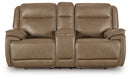 Glencroft - Power Reclining Loveseat With Console / Adjustable Headrest - Sahara