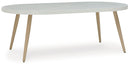 Seton Creek - Oval Dining Table With Umb Opt - White