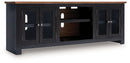 Wildenauer - XL TV Stand With Fireplace Option - Brown / Black