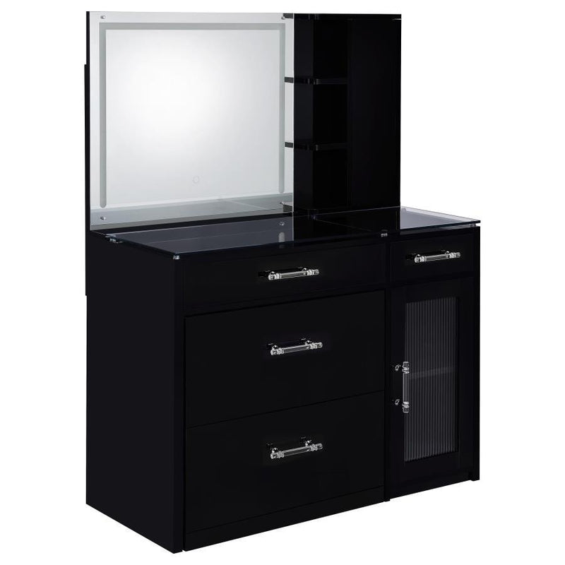 Flora - Vanity Top & Stool, Box 1 of 2 - Black High Gloss