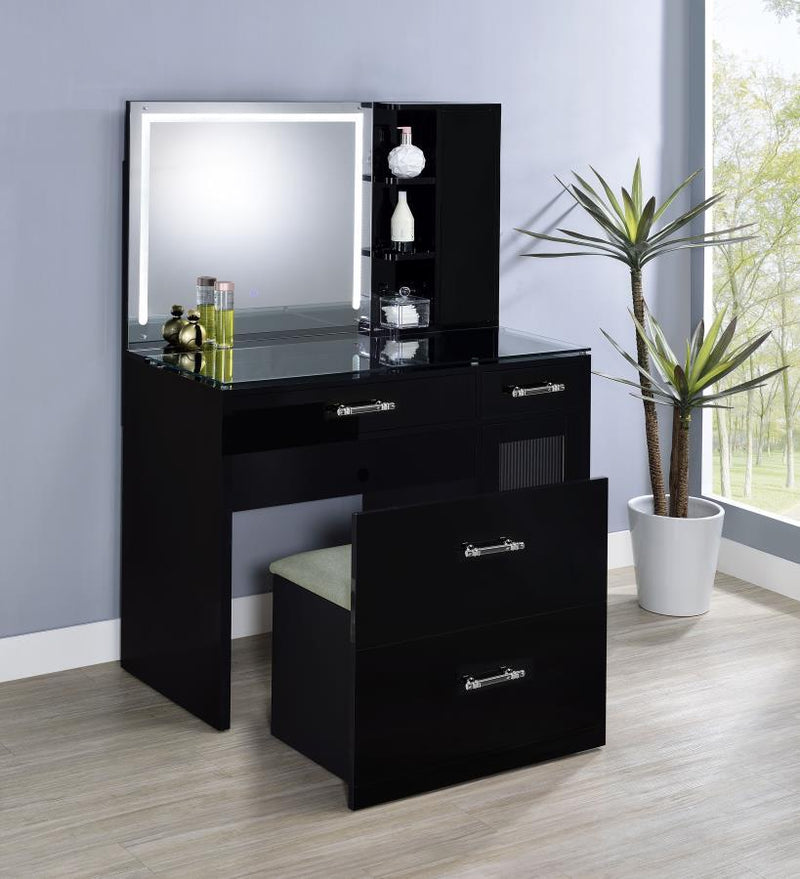 Flora - Vanity Base, Box 2 of 2 - Black High Gloss