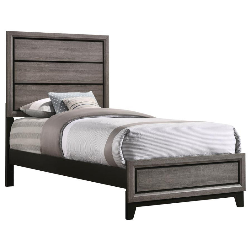 Watson - Twin Headboard, Footboard & Slats, Box 1 of 2 - Gray Oak