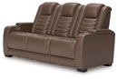 High Impact - Power Reclining Sofa / Adj Headrest - Tobacco