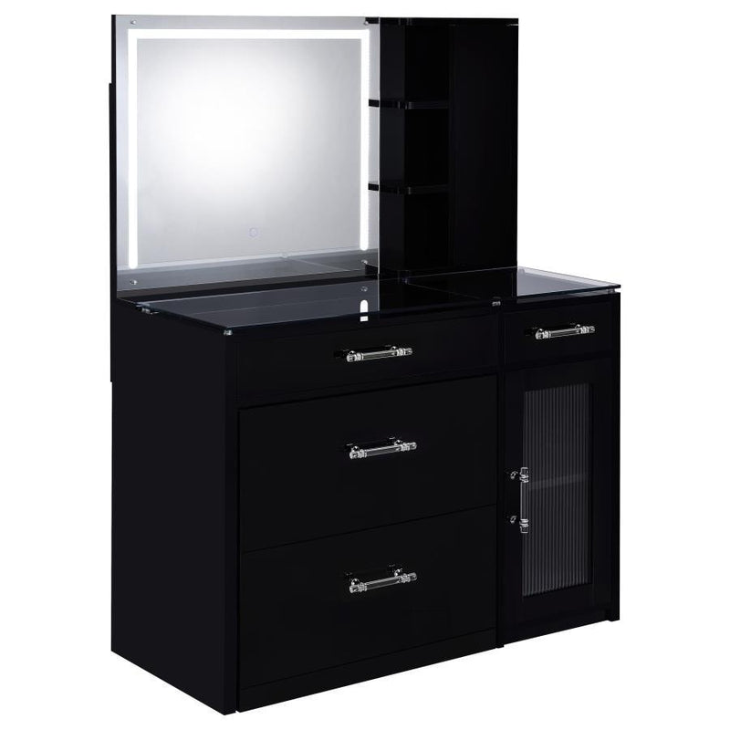 Flora - Vanity Top & Stool, Box 1 of 2 - Black High Gloss