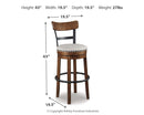 Valebeck - Tall Upholstered Swivel Barstool