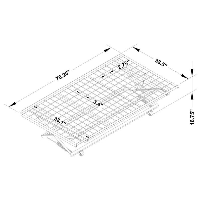 Eden - Metal Twin Pop Up Trundle Bed - Black